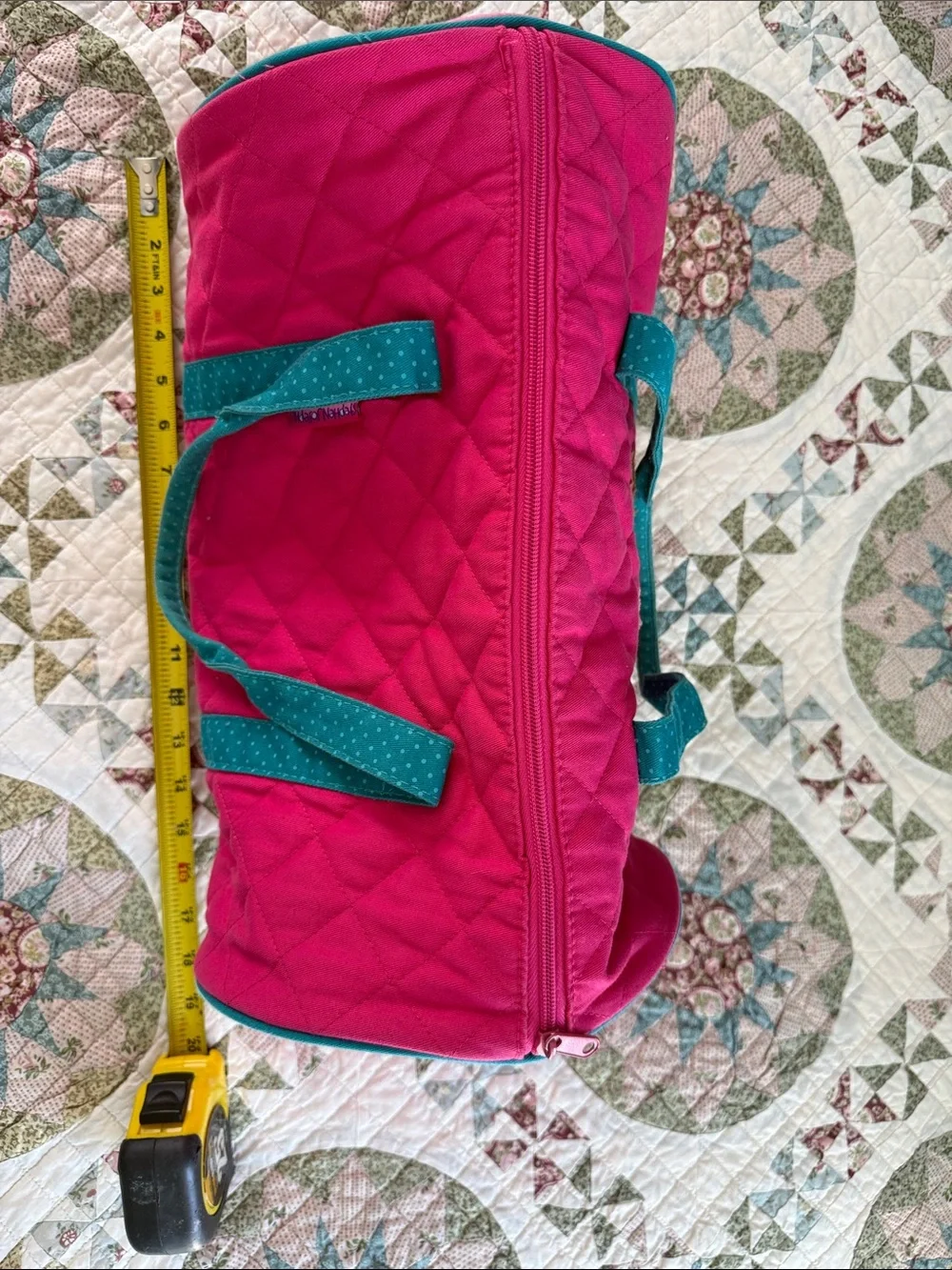 Stephen Joseph Pink Quilted Horse duffle bag